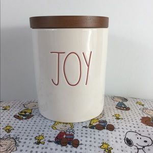 New Rae Dunn Small Canister Wood Lid - Joy Canister